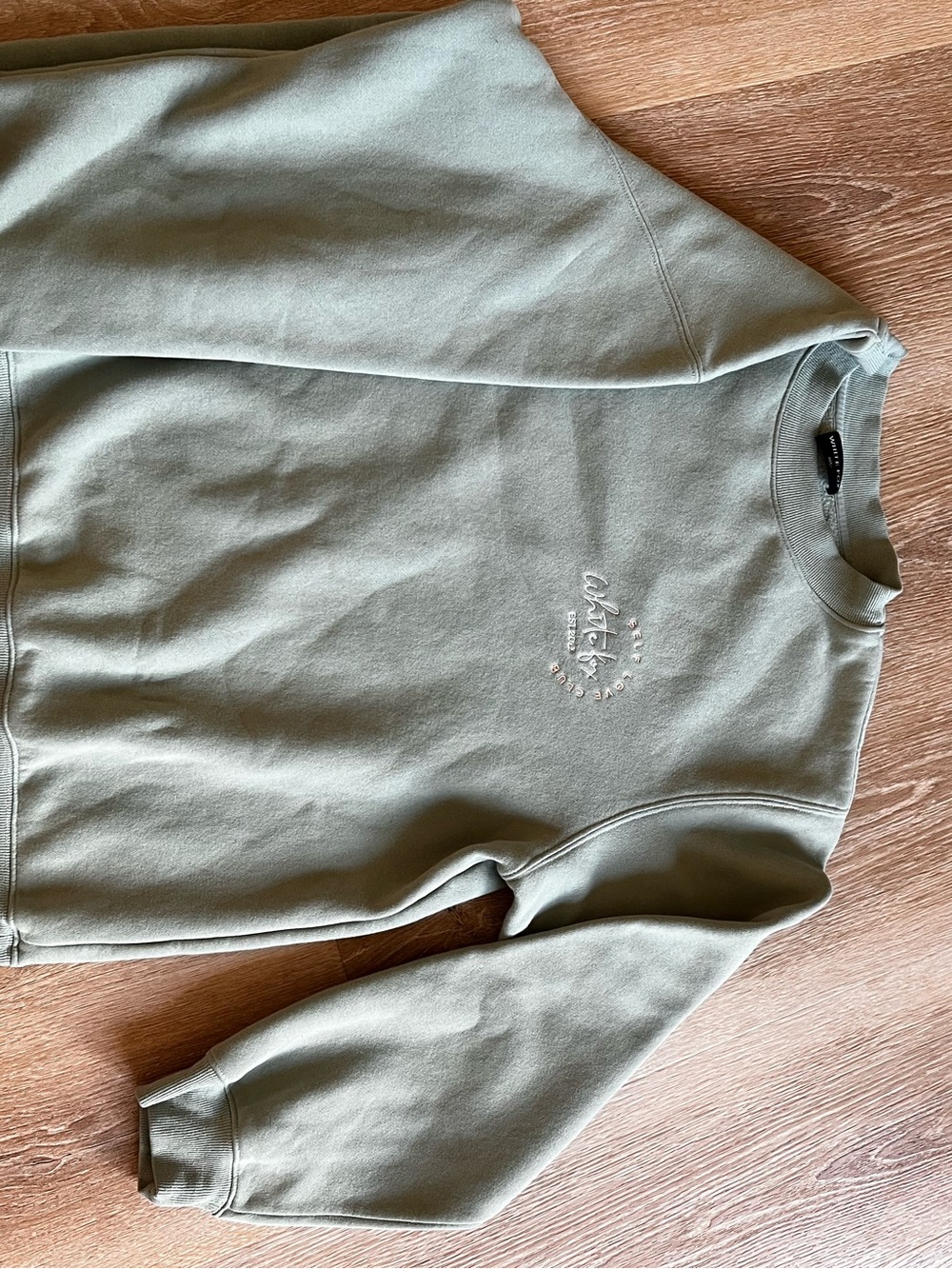 Whitefox Embroidered Sage Green Crewneck Sweatshirt